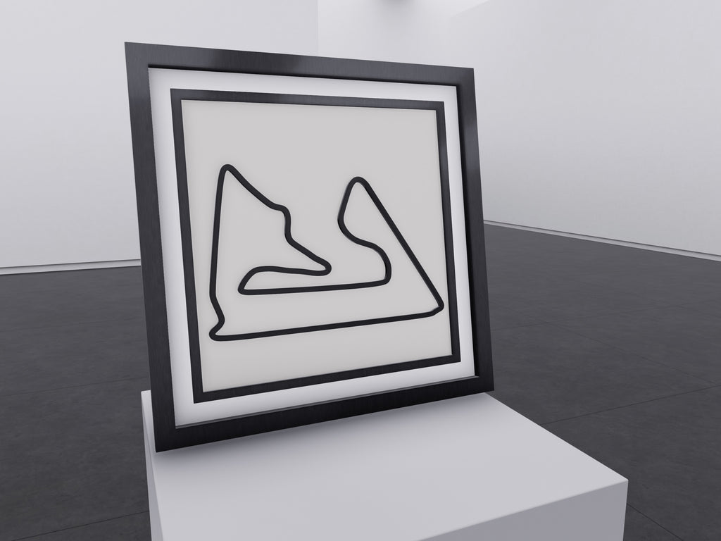 Bahrain F1 circuit 3D printed track art, race circuits wall decor
