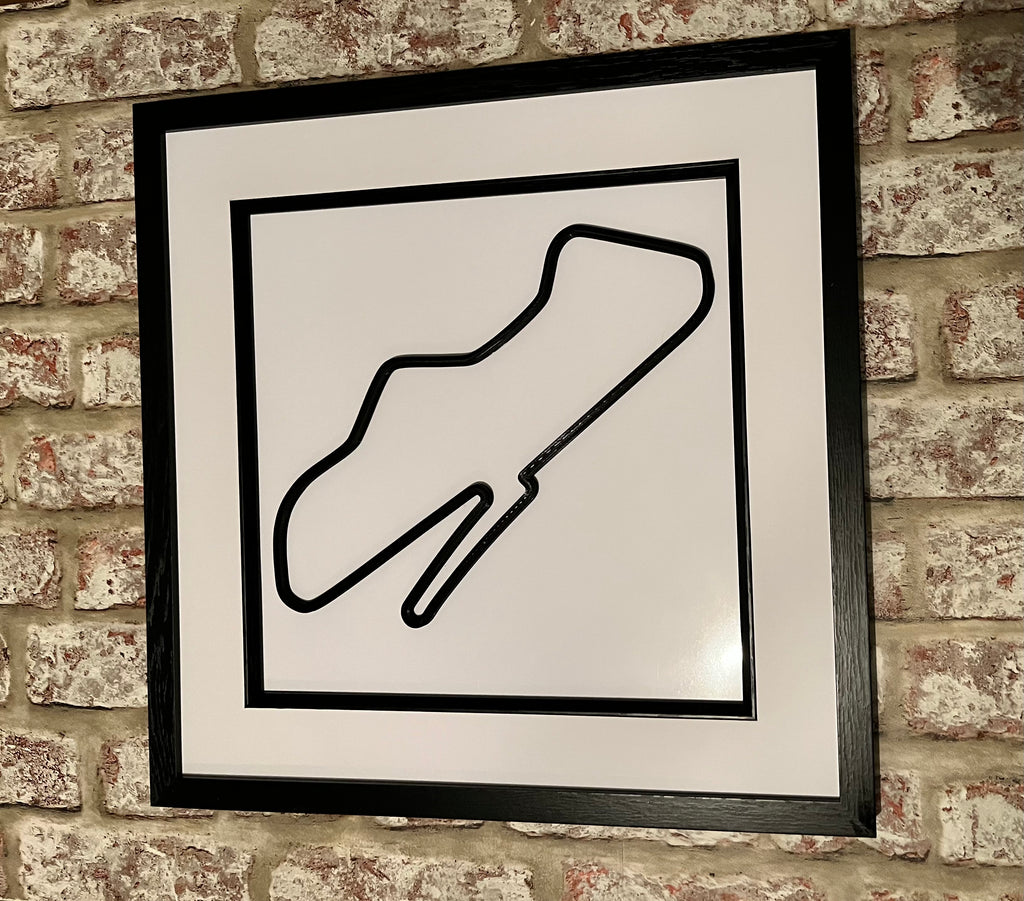 Donnington 3D printed track art, race circuits wall decor